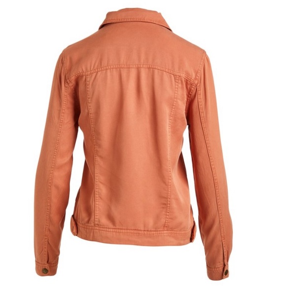 NWT Max Jeans Utility Trucker Jacket Toasted Tencel Women’s Size Extra Small XS - Picture 2 of 5